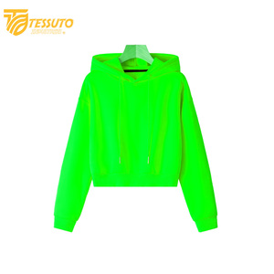 Sudadera con Capucha Informal de Manga Larga para Mujer, de Felpa, Antiencogimiento, 100% Algodón, Top Corto, Sudadera con Capucha para la Temporada de Primavera - Product Image 4