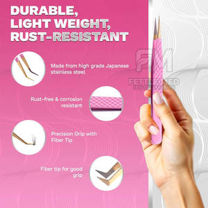 Pinces à épiler pour extensions de cils en acier inoxydable antistatique de qualité supérieure, pinces à épiler pour extensions de cils de haute précision - Product Image 4