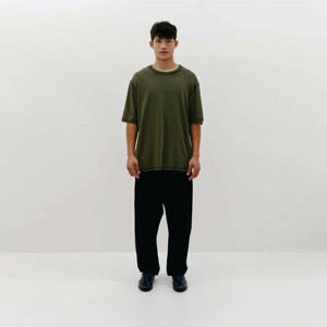 เสื้อยืดฮิปฮอปของผู้ชาย-ผ้าฝ้าย100% แขนสั้นเย็บสีตัดกัน - Product Image 1