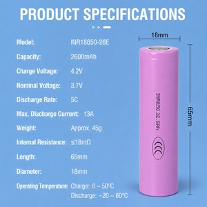 <span class=keywords><strong>Batterie</strong></span> lithium-ion 18650 3.7v 2600mAh 5C NCR18650B rechargeable - Product Image 2