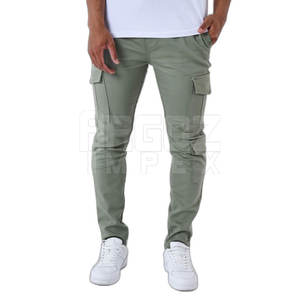 Pantalones de carga casuales de los hombres del color de encargo con los pantalones lavados de la etiqueta privada de los Multi-Bolsillos para la venta en línea - Product Image 1