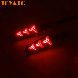 Светодиодные фары TCYATO для мотоциклов: передние гибкие светодиодные фары с эффектом «бегущей воды», задние фонари «рыбья кость», дневные ходовые огни, 12В - Product Image 4