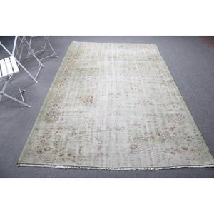 Tapis vintage 5,6x9 pieds, tapis turc, tapis oriental vert en laine - Product Image 1
