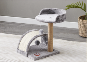 All-in-one beige kattenklimrek en -nest, modern klassiek, levensecht <span class=keywords><strong>sisal</strong></span> speeltunnel voor katten - Product Image 2