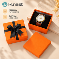 Boîte cadeau oblongue pour bougie individuelle en carton recyclable écologique de luxe avec logo personnalisé noir et orange
