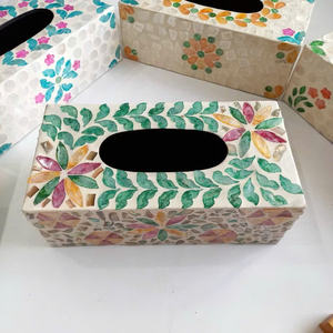 Mother of Pearl <b>Tissue</b> Storage Box Vintage Mosaic Home Decor Wooden Inlay Boxes for Dinner Napkin <b>Paper</b> Container - Product Image 1