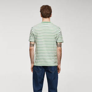 เสื้อยืดผู้ชายลายทางพิมพ์ลายถักแบบลำลองทรงปกติ ผลิตจากโรงงาน ล่าสุด ลดราคาถูก - Product Image 3