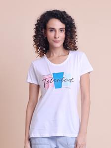 Camiseta de media manga con cuello estampado elegante y elegante de ODM Supply, cómoda Lona de moda para el verano, camisetas de talla grande para mujer - Product Image 2