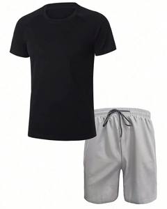 Ropa de calle con logotipo personalizado, Conjunto de camiseta DTG con estampado y pantalones cortos, conjunto de chándal corto lavado ácido de algodón de 2 piezas para hombre - Product Image 5