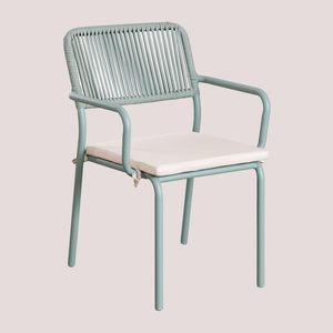 Hotsell dệt dây mây ngoài trời <span class=keywords><strong>Stackable</strong></span> bán buôn khung nhôm kim loại Patio vườn Ghế ăn với đệm không thấm nước - Product Image 5