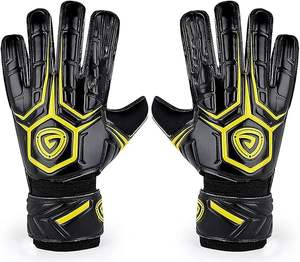 Guantes de portero de cuero de diseño personalizado naranja neón completo con agarre de látex material de goma de rendimiento de alta visibilidad marca SP - Product Image 4