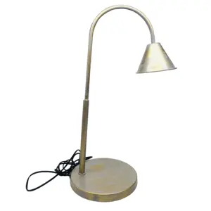 Electric Table Lamp Study Lighting Lamp With Conical Metal Shade Brass Color Metal Iron Lamp For Room Decoration