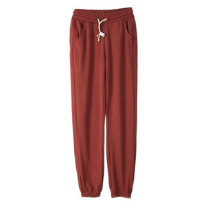 Pantalon de jogging évasé 100 % coton éponge, taille mi-haute élastique, logo personnalisé, streetwear, hiver, respirant, devant plat - Product Image 1