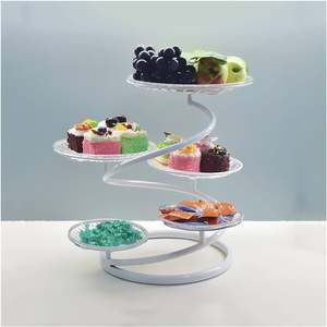 Support de gâteau nordique élégant à 2 niveaux décoration durable présentation élégante support de gâteau classique disponible au prix le plus bas - Product Image 3