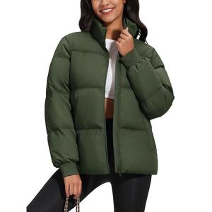 Chaqueta acolchada de Invierno para mujer con cuello levantado y cremallera, Abrigo acolchado cálido a prueba de viento, chaqueta Parkas de nieve impermeable - Product Image 1
