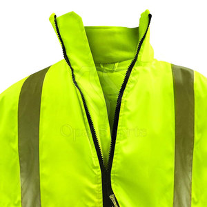 Chaqueta DE SEGURIDAD reflectante de alta visibilidad Diseño impermeable y a prueba de viento con tiras de alta visibilidad Soporte de logotipo personalizable - Product Image 4