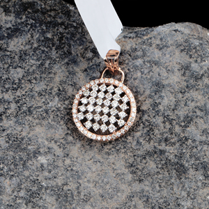 Pendentif de luxe fait main en or rose 14 carats avec diamant rond brillant certifié GIA, serti à griffes, pour femme - Vente en gros - Product Image 5