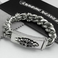 Bracelet unisexe en alliage avec chaîne croisée, style hip-hop, punk, rétro, mode européenne et américaine, finition chromée - Vente en gros BKG