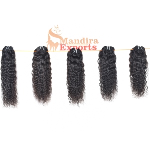 Vente en gros de mèches cheveux humains indiens vierges et naturels temple extensions de cheveux humains à cuticules alignés paquets du vendeur cheveux humains crépus bouclés - Product Image 2