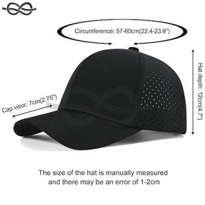 Casquette de baseball élégante à séchage rapide pour hommes avec panneaux en maille découpés au laser Fermeture à visière incurvée Respirabilité - Product Image 6