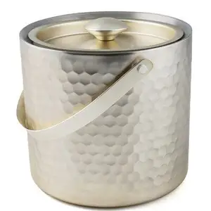 Champagne Freezer Large Pot Made In India Metal Ice Bucket With hammered Pattern Barware Club Pubs Bottle Cooler With Handle