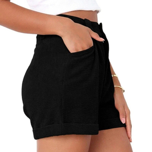 Pantalones cortos de pana de cintura alta personalizados para mujer con detalles de botones pantalones cortos transpirables de verano con bolsillos y sueltos - Product Image 2