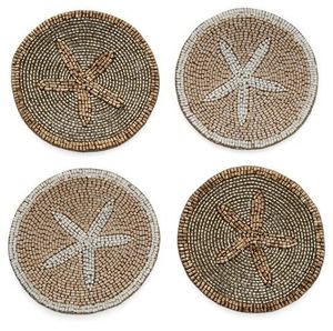 Handmade Stylish Four-Set Embroidery <b>Coaster</b> Collection Elegant Beaded Heart Shape Design New India New Promotional <b>Coaster</b> - Product Image 4