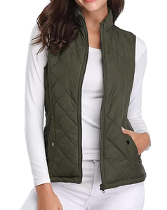 Gilet de golf équestre rembourré à la mode printemps automne vente en gros sans manches sport dames diamant matelassé respirant nylon - Product Image 1