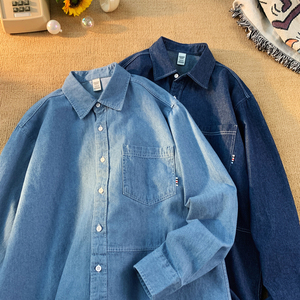 Camicia in Denim <span class=keywords><strong>Blu</strong></span> Comfort Fit per Uomo, Alta Qualità K2462 - Product Image 2