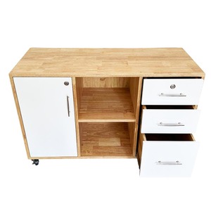 TCN68025 Minimalist Natural Wood Mobile Filing <b>Cabinet</b> Movable for Office Home Office or Workshop <b>Storage</b> - Product Image 5