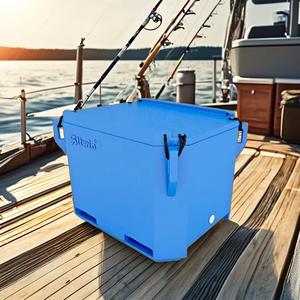 Bac à poisson en plastique moulé par rotation, isolé, pour le stockage et le transport des fruits de mer, 260 L - Product Image 1