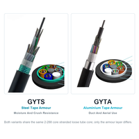 Kabel Serat Optik Luar Ruangan Berkualitas Tinggi GYTA GYTS Kabel Optik Berlapis Tabung Longgar Terlapis Baja 2-288 Core SM MM Kabel Komunikasi