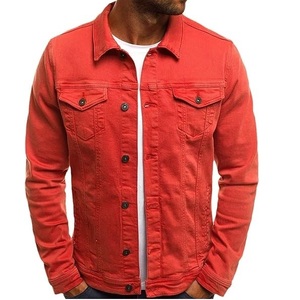 Chaqueta vaquera de manga larga para hombre de secado rápido, chaqueta vaquera elástica lavada con ácido de talla grande, bolsillos delanteros en blanco para exteriores, Chaquetas vaqueras de invierno para hombre - Product Image 1