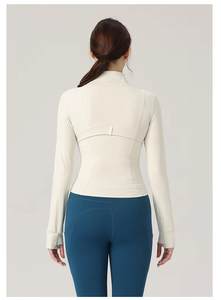 Chaqueta de talla grande, ligera, transpirable, con cremallera, Tops recortados, chaquetas, bolsillos laterales, abrigo ajustado, entrenamiento, transpirable, gimnasio, Yoga, Top - Product Image 5