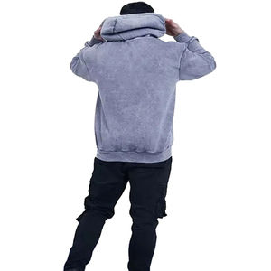 Vente en gros de sweat-shirts à capuche unisexes surdimensionnés de style vintage, lourds, vierges, délavés à l'acide, pour la mode en plein air - Product Image 4