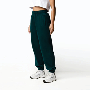 Bas de survêtement vert pin pour femme 60% coton 40% Polyester poignets élastiques coupe décontractée hiver polaire plat avant Logo décoration - Product Image 2