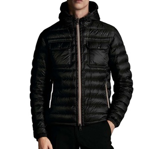 Blouson matelassé personnalisé à col montant et capuche pour homme, chaud, pour l'extérieur, avec logo frontal, vente en gros - Product Image 1