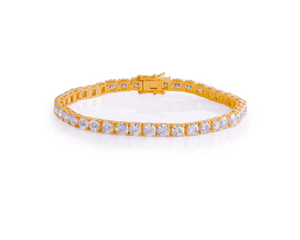 Bracelet en diamant : Argent sterling Bracelet en diamant moissanite de luxe plaqué or Bracelet tennis fin en diamant - Product Image 1