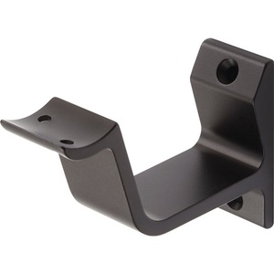 Hermeta 3552 Aluminum Handrail <b>Bracket</b> <b>Black</b> Plastic-Coated Curved Support - Product Image 1