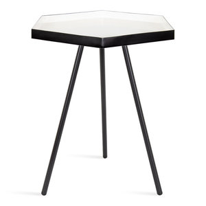 Pieds en aluminium revêtus de noir, style unique avec plateau en marbre blanc, extrémité métallique pour la décoration de la maison et des hôtels, à utiliser dans le salon, en provenance d'Inde - Product Image 4