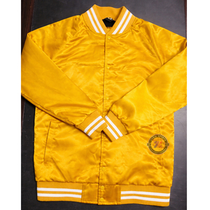 Chaqueta Universitaria de Satén Brillante de Alta Calidad, Estilo Urbano, Color Sólido, Chaqueta de Béisbol con Ribete en Contraste y Bolsillos Laterales - Product Image 1