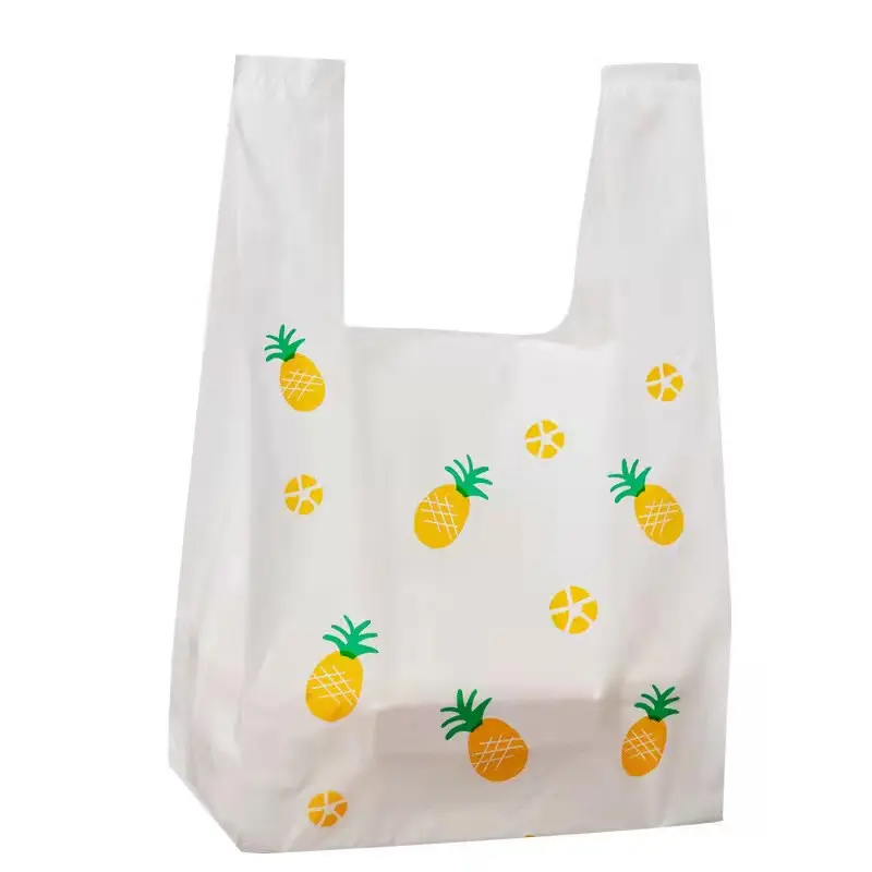 Sacchetti di plastica su misura Shopper borse di ringraziamento Eco Friendly materiale canottiera manico personalizzato di plastica porta borsa in Vietnam fabbrica