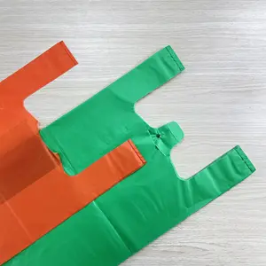 Hot Sale Umwelt freundliche kunden spezifische Größe und Logo T-Shirt Plastiktüten Einkaufs weste Tragetaschen Vietnam Hersteller