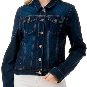 Haute qualité sur mesure bleu Denim hauts courts veste courte décontractée pour femmes avec remplissage en coton manteau sur mesure à la mode - Product Image 2