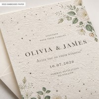 Invitation de mariage personnalisée en papier semence, carte d'invitation plantable avec enveloppe pour événements, impression en gros