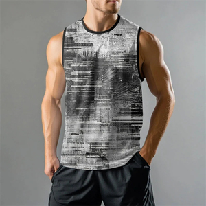 Camouflage Stripe Graphic Gym Débardeur Pour Hommes D'été Quotidien Casual Mode Haut Sans Manches Lâche Respirant Fitness Lâche T-shirts - Product Image 4