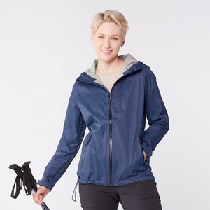 Veste de pluie softshell à capuche bleu foncé, coupe-vent 10 000 mm, imperméable, légère, avec logo personnalisé HUNT GEAR, pour homme et femme, grandes tailles - Product Image 5