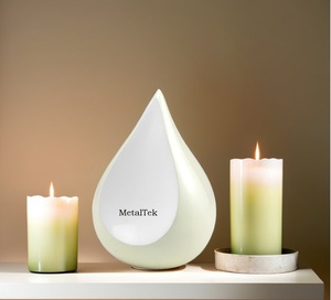 Urnas funerarias de cremación para adultos en forma de lágrima, color rojo rubí plateado, de alta demanda, personalizables, a bajo precio, decorativas para entierro. - Product Image 6