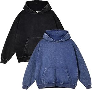 2025 Tendance Acide Lavage Hoodies Boxy Fit Pull Léger Streetwear Écologique Look Élégant pour les Marques et Magasins - Product Image 1