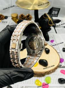 Reloj Automático con Incrustaciones de Diamantes de Imitación, Bisel de Acero Inoxidable, Reloj de Diseño, Estilo Hip Hop, Regalo Brillante para Unisex - Product Image 5